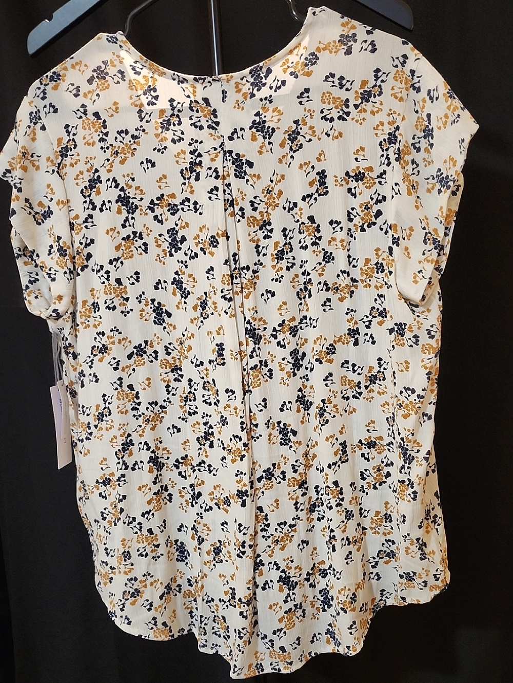 Liz Claiborne Floral Blouse – M/XL – Cream Navy Mustard (NWT) - Picture 5 of 7
